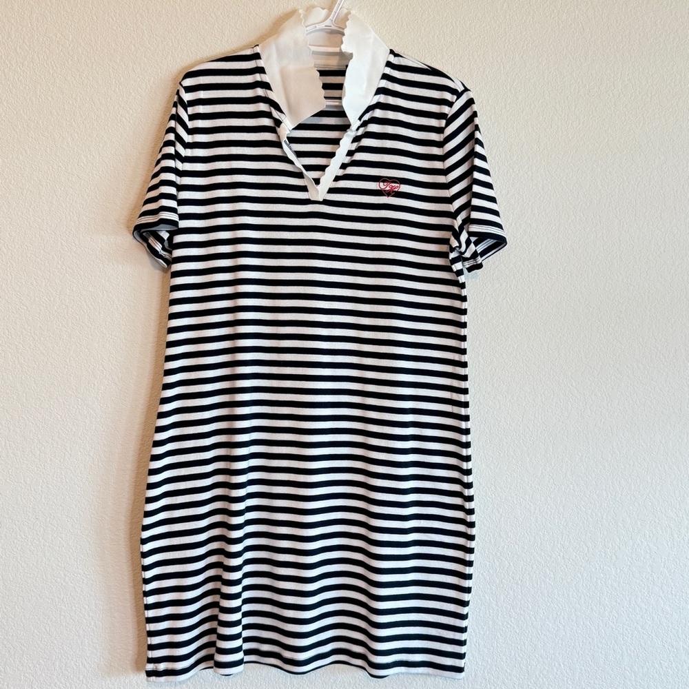 🌟 Tommy Hilfiger Striped Polo Dress – Preppy Heart Charm Vibes! 🌟 - Picture 2 of 16